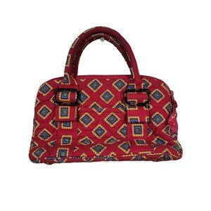 Vera Bradley Vila Red Small Satchel Bag Purse  Fall 2004